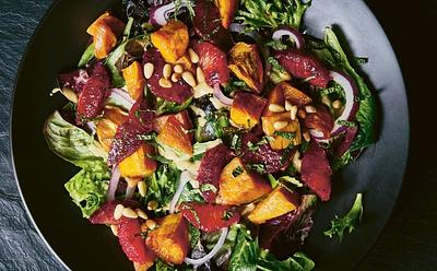 Sweet Potato And Blood Orange Salad With Mustard Vinaigrette