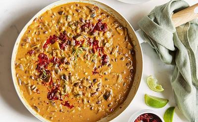 Creamy Black Bean, Harissa, And Almond Butter Stew