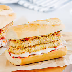 Vegan Crispy Tofu Parm Melt Hoagies