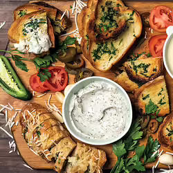 Vegan Garlic Bread Dippers With JalapeÃ±o Cheddar and Creamy Garlic Dipping SaucesÂ 
