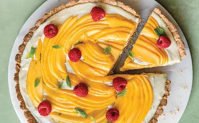 Chai-Spiced Custard Tart With Mango