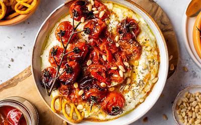 Vegan Whipped Feta With Slow Roasted Tomatoes