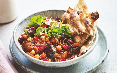 Smoky Aubergine With Tomato And Chickpeas