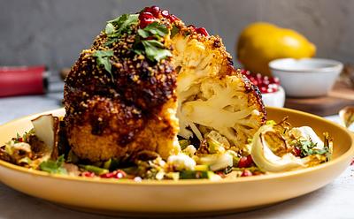 Whole Roasted Miso Cauliflower